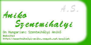 aniko szentmihalyi business card